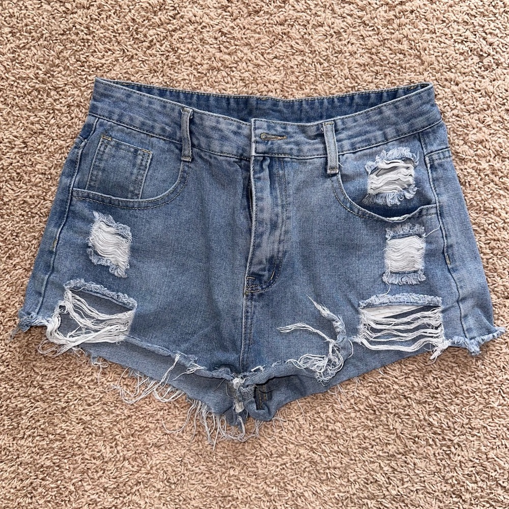 Distressed Jean shorts